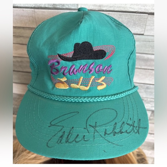 Vtg Hat Signed Eddie Rabbitt Branson Missouri Country Music Trucker Snapback Cap - Picture 2 of 14